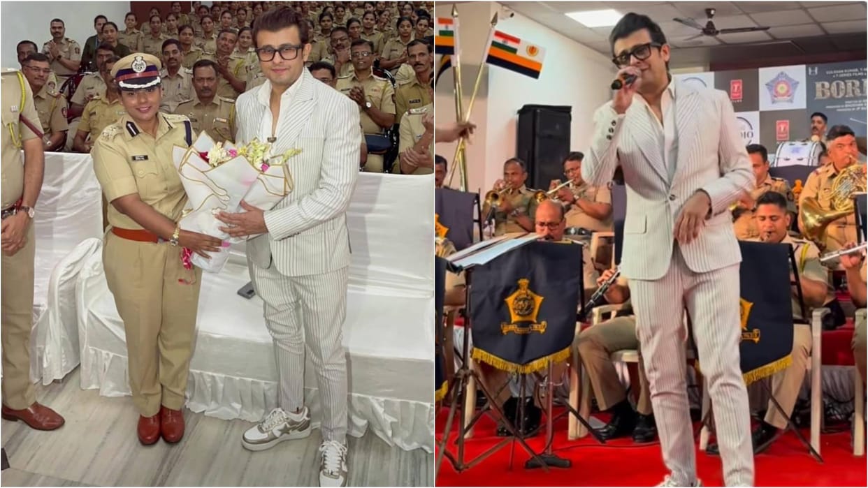 Sonu Nigam performed Ghar Kab Aaoge song from upcoming film Border 2 as a tribute to Mumbai Police Video Viral