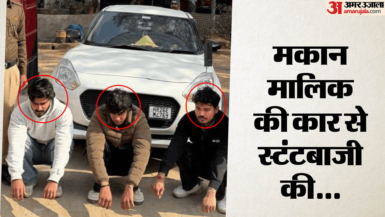 Bhondsi police have arrested three accused for performing stunts in car