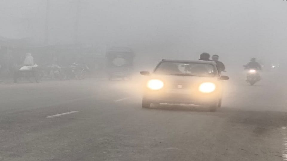 People shivered in the cold winds in Hathras