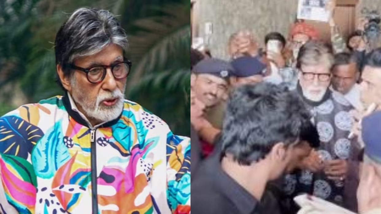 Amitabh Bachchan gets mobbed in Surat as he arrives for ISPL season 3
