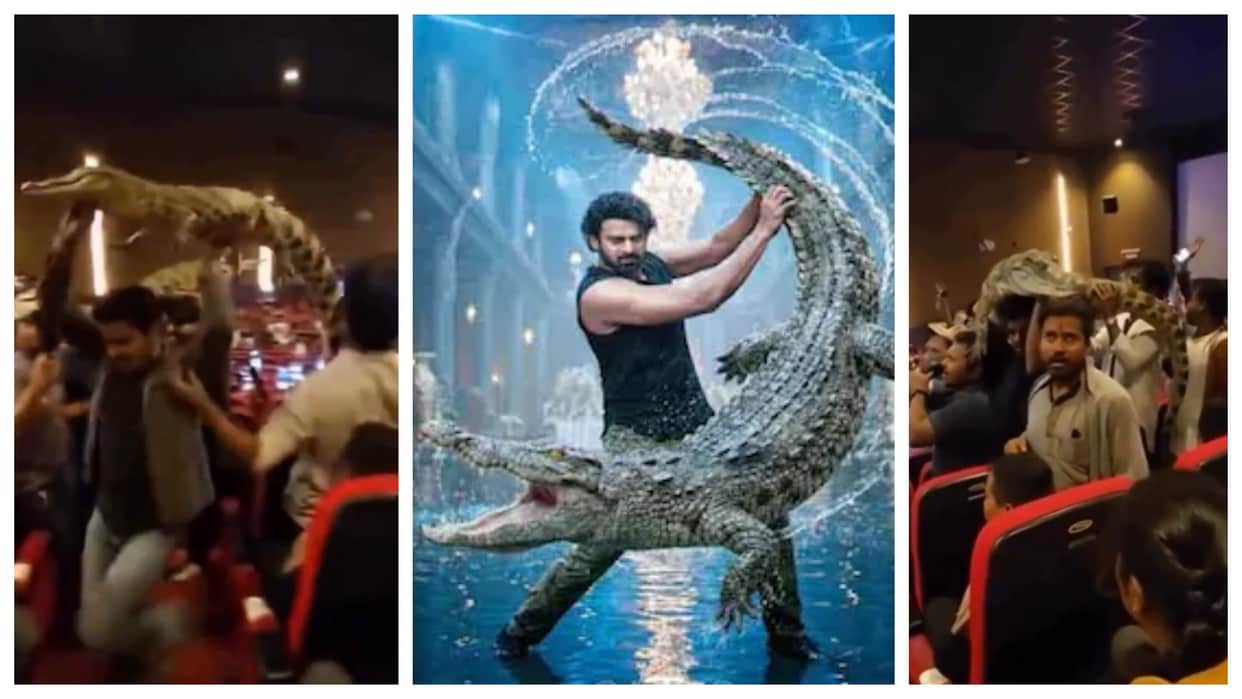 Prabhas Fans Take Fake Crocodiles To The Raja Saab Shows To Recreate Viral Scene Video