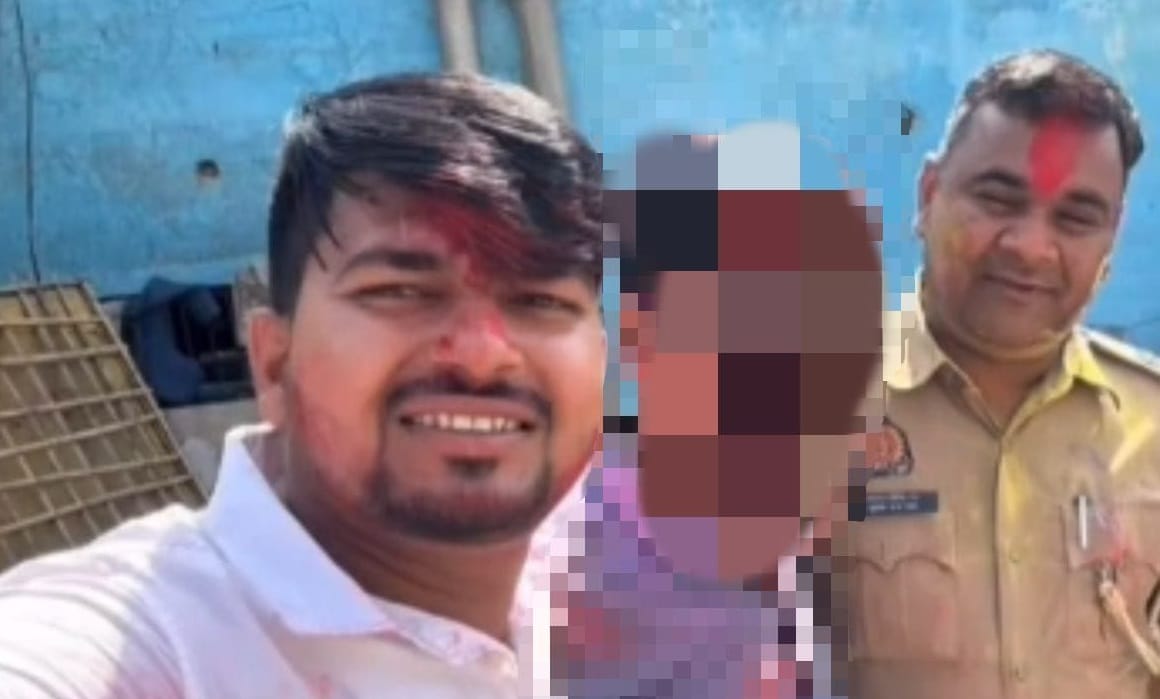 Kanpur Accused YouTuber sent to jail photo of investigating officer with the accused sub inspector goes viral