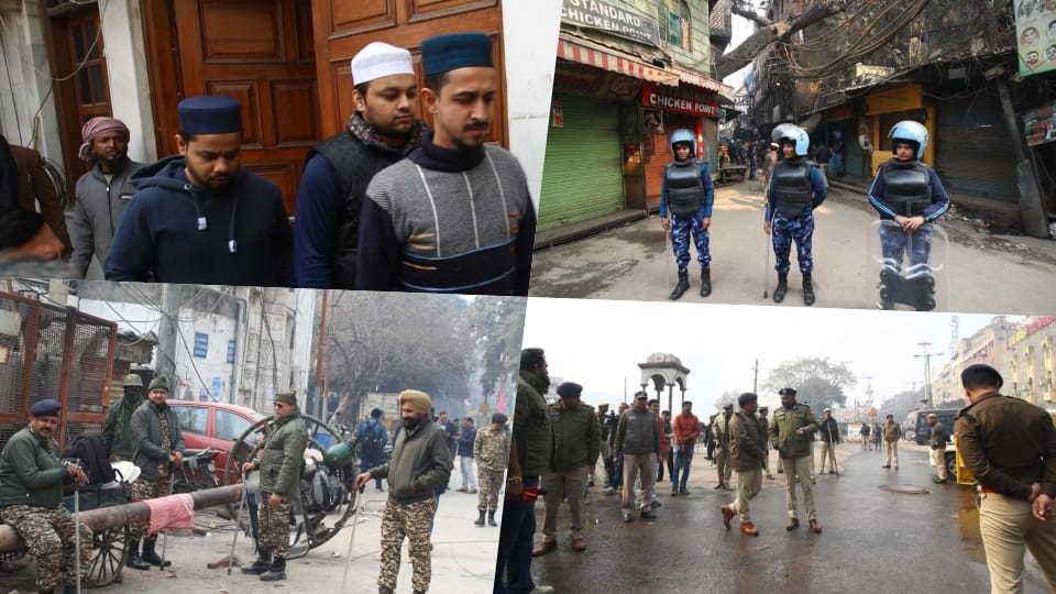 Turkman Gate Violence Friday prayers were offered amidst heavy deployment of security forces