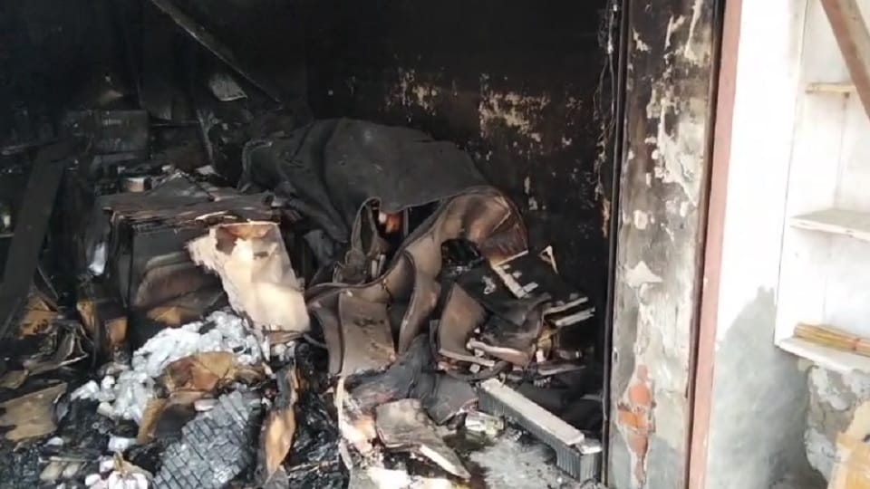 A massive fire broke out in a medical store in Atrauli village of Bhojpur
