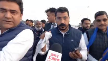Kapsad Case Meerut: Nagina MP Chandrashekhar went to meet the victims family, was stopped at the toll plaza