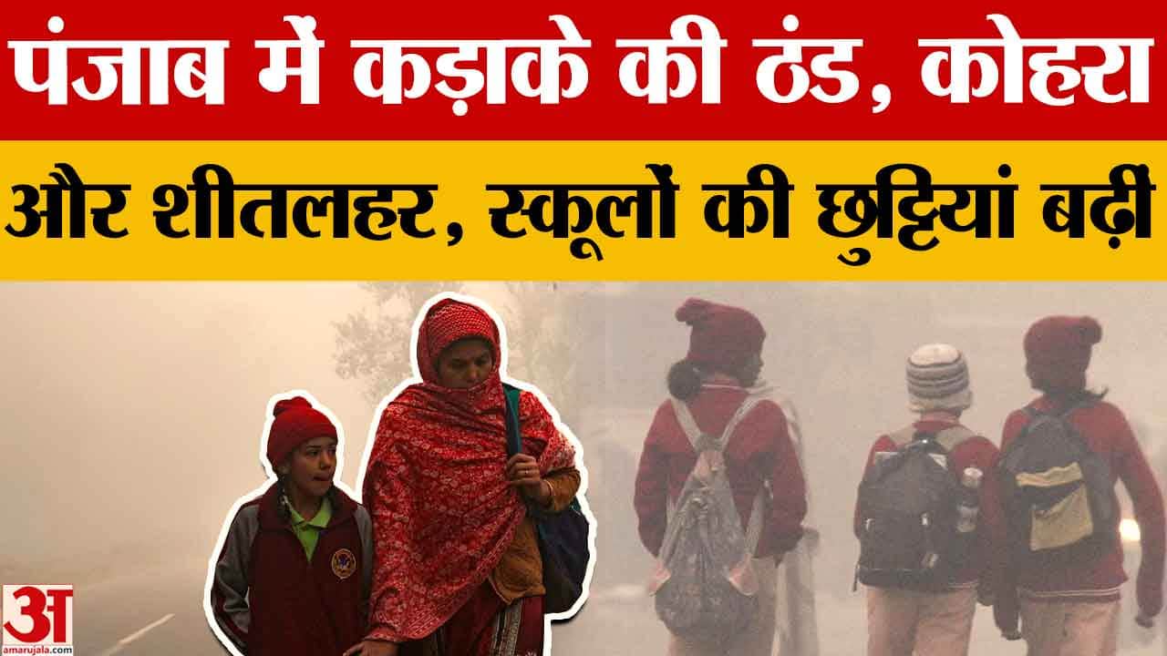 पंजाब में कड़ाके की ठंड, घना कोहरा, येलो अलर्ट और स्कूलों की छुट्टियां बढ़ीं