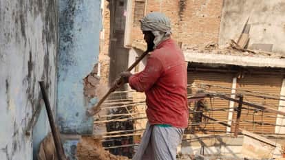 Bulldozer action for Dalmandi road widening Project in varanasi