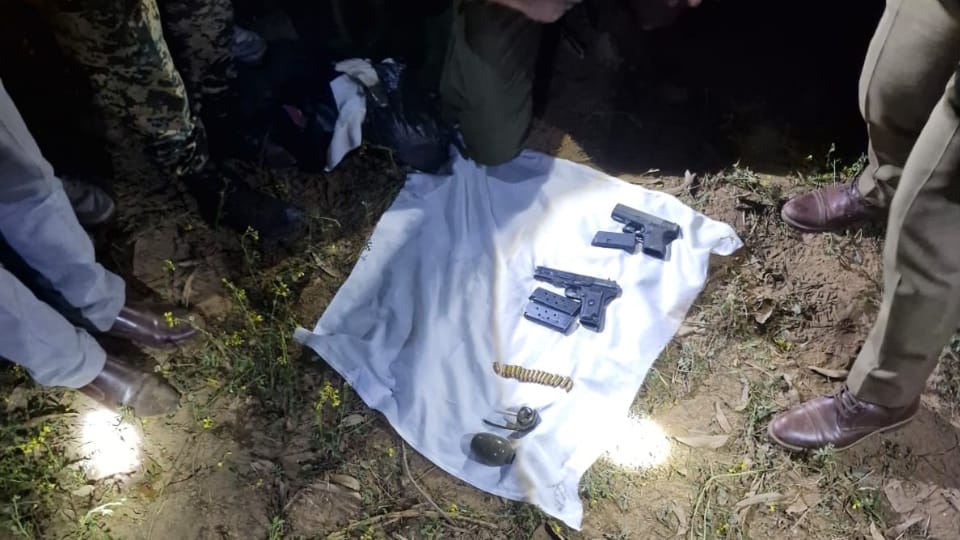 Weapons dropped by drone in samba jammu and kashmir Security agencies launched a major search operation