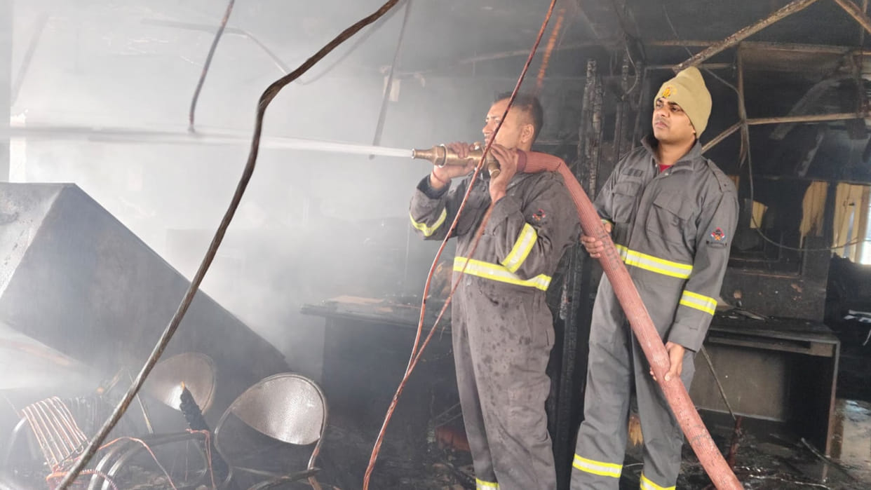 A BSF constable, Ramesh Kumar from Jalandhar, Punjab, was charred to death after a fire broke out