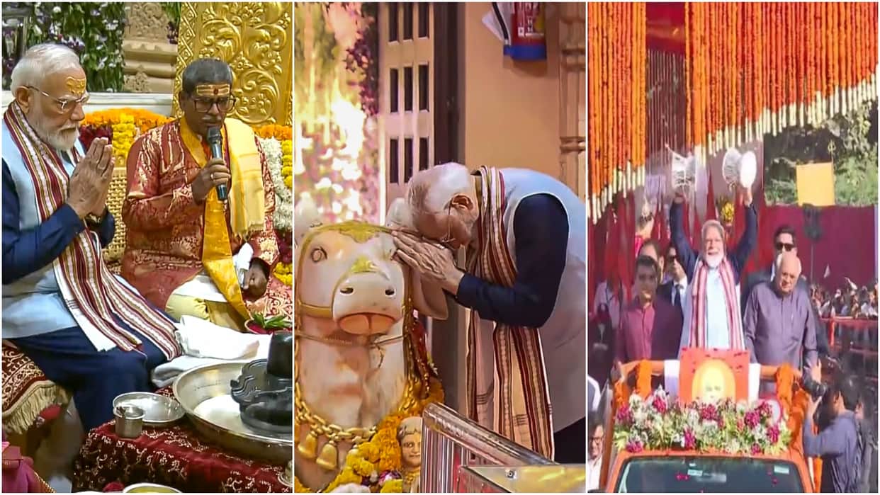 PM Modi in Somnath Photos: Shaurya Yatra with 108 Horses; Pays Tribute and Offers Puja