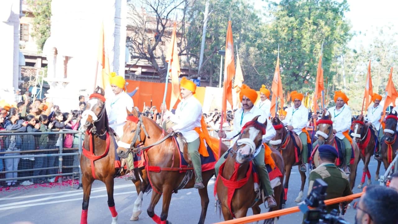 PM Modi in Somnath Photos: Shaurya Yatra with 108 Horses; Pays Tribute and Offers Puja