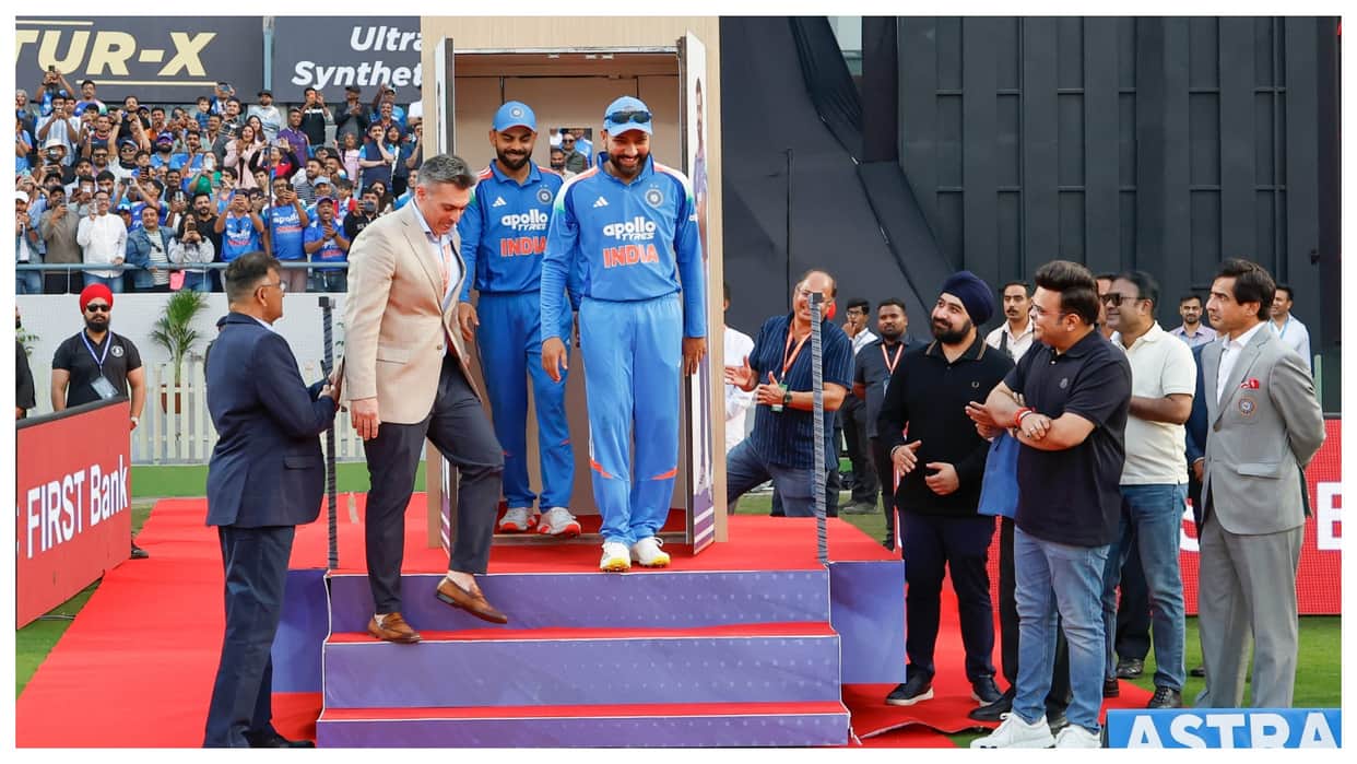 IND vs NZ: Virat Kohli, Rohit Sharma receive special felicitation at BCA Stadium