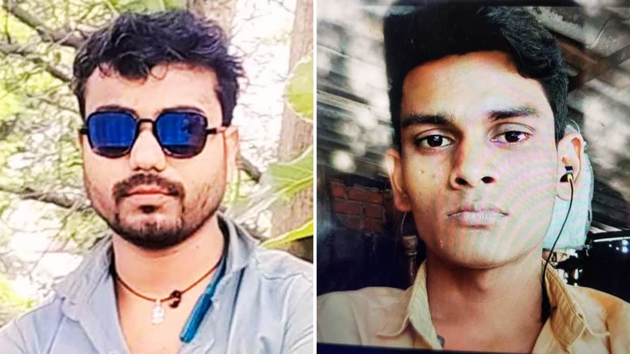 Two young men falling off motorcycle on road way to sister house food driver fled scene in ghazipur