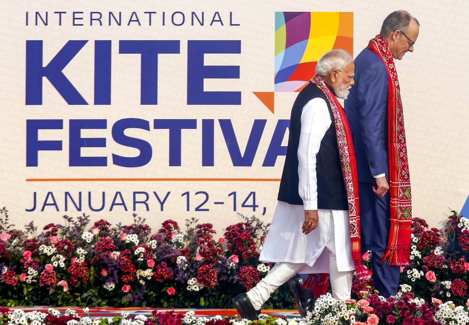 German Chancellor In India Photos: Meet With PM Modi, International Kites Festival and other Events