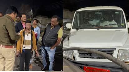 Tehsildar vehicle collides with divider in Dantewada