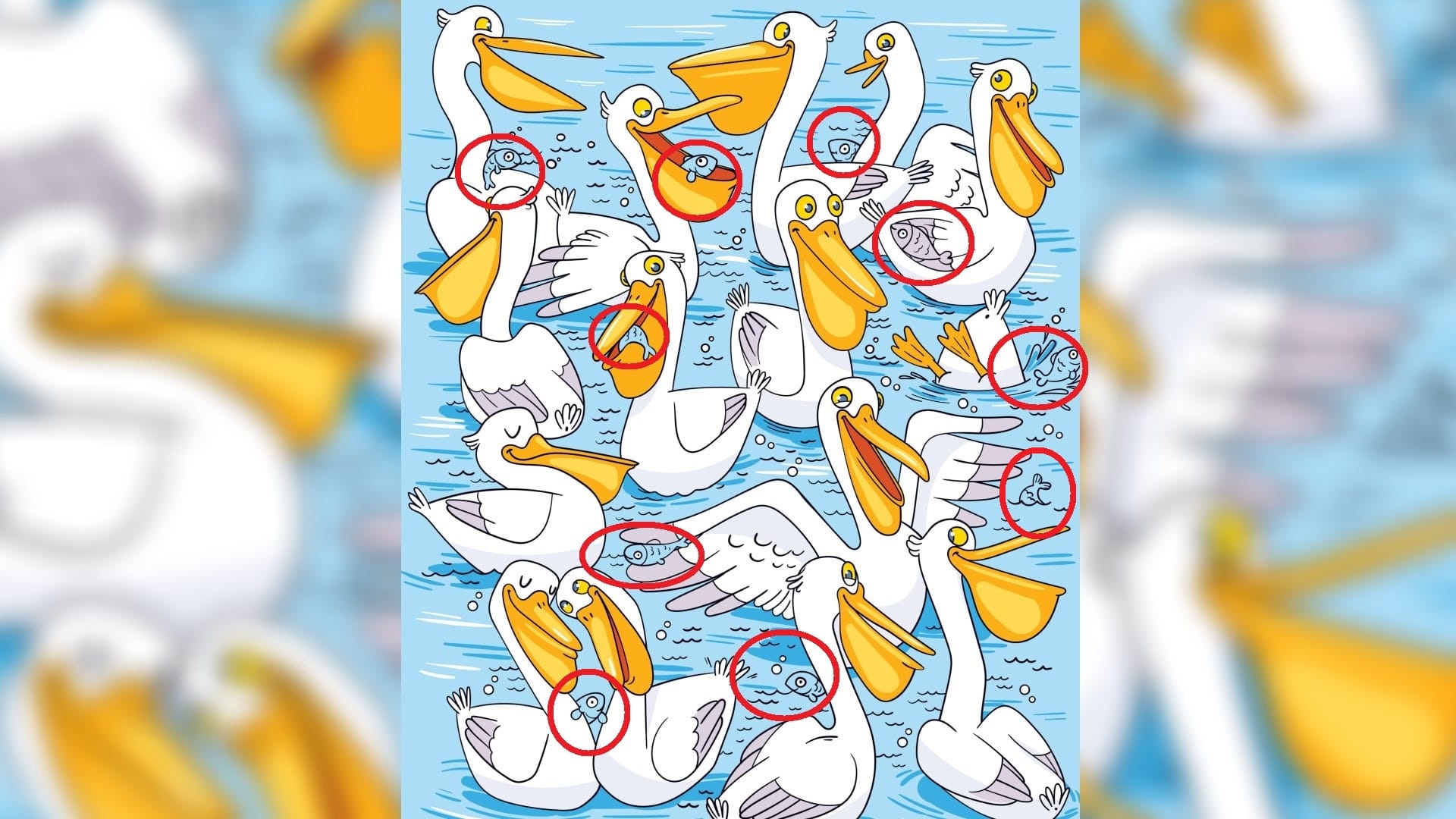 Optical Illusion iq test brain teaser image Can You Spot 10 fish Within 10 Seconds?