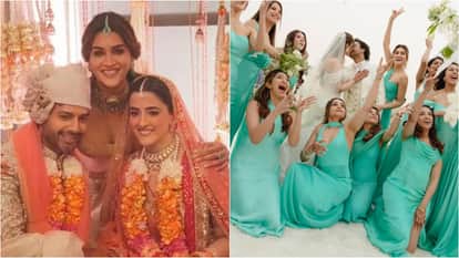 Kriti Sanon Sister newly married Nupur Sanon spotted On airport with Husband Stebin after wedding at udaipur