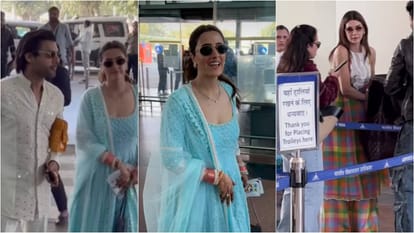 Kriti Sanon Sister newly married Nupur Sanon spotted On airport with Husband&nbsp;Stebin after wedding at udaipur