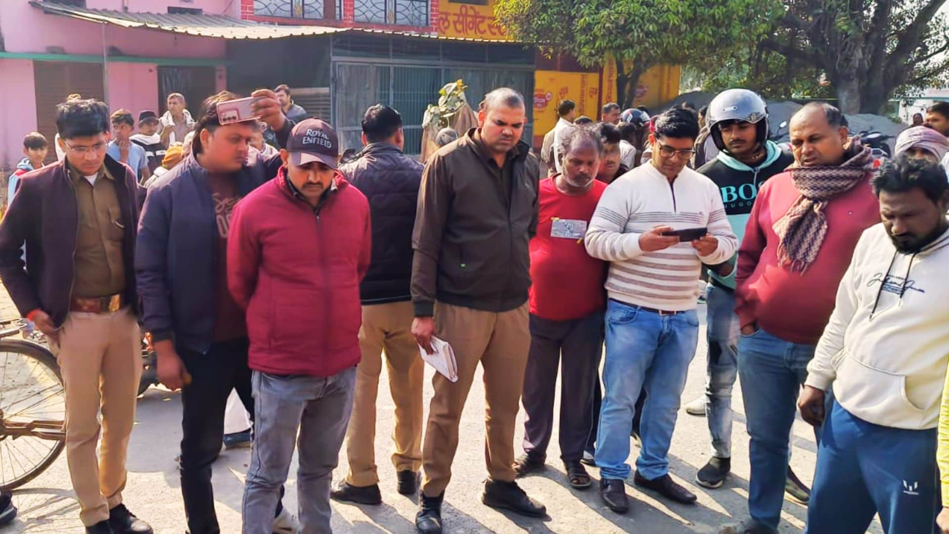 Two young men falling off motorcycle on road way to sister house food driver fled scene in ghazipur