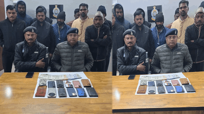 Marwahi police arrested 11 gamblers red-handed while they were gambling