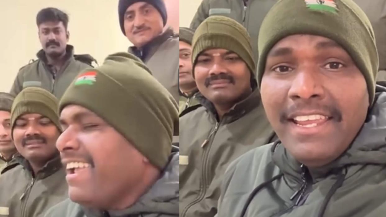Viral video bsf jawan chakrapani nagri won hearts by singing song Sandese Aate Hain from the movie Border 2