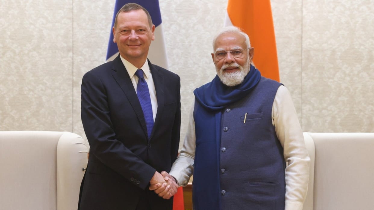 pm modi meets emmanuel bonne india france strategic partnership