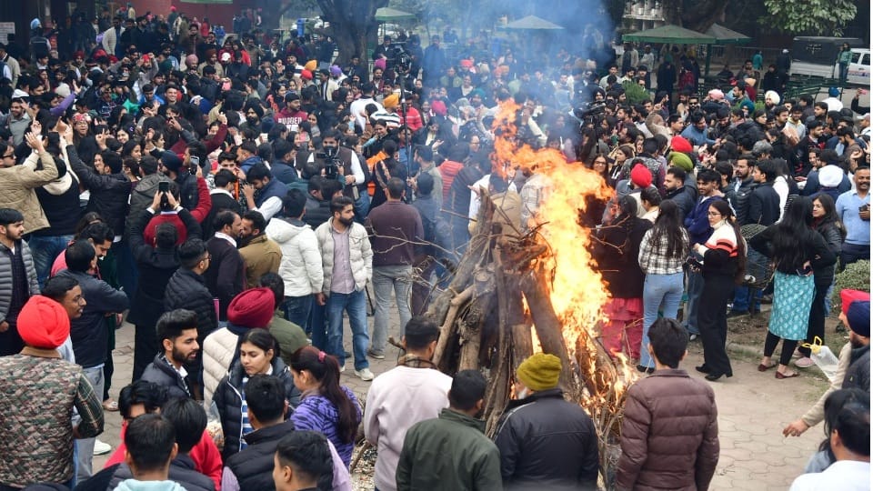 Lohri 2026 celebrations in Punjab university and MC Chandigarh