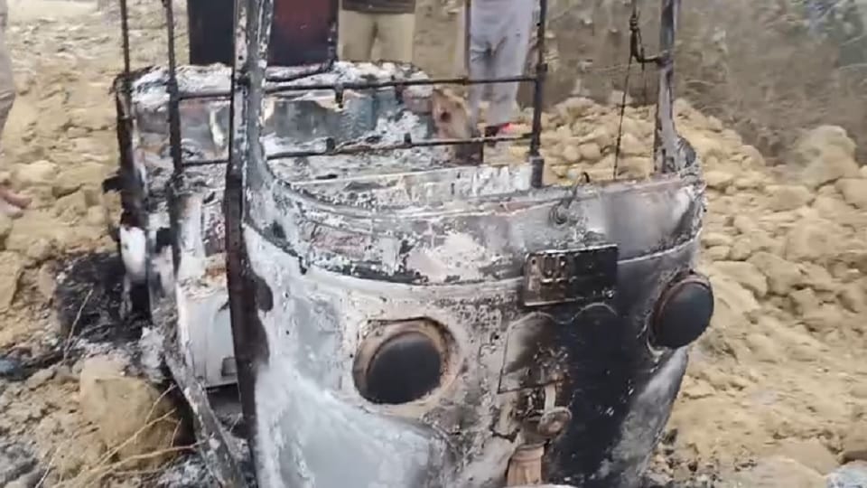 A burnt body was found in the Loni Tronica City industrial area