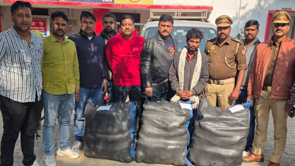 Fatehpur: 92 kg of cannabis seized from a van on Augasi bridge, driver arrested