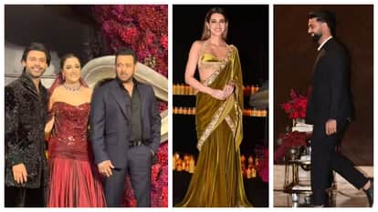Salman Khan at Nupur Sanon Stebin Ben wedding reception Kriti Sanon rumoured boyfriend Kabir Bahia seen