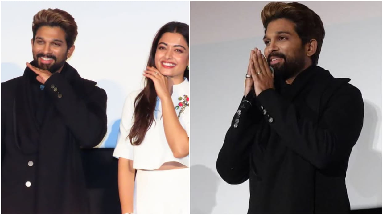 Allu Arjun Says Pushpa 2 Dialogue In Japanese On Film Premiere In Tokyo Fans Goes Wild For Rashmika Mandanna