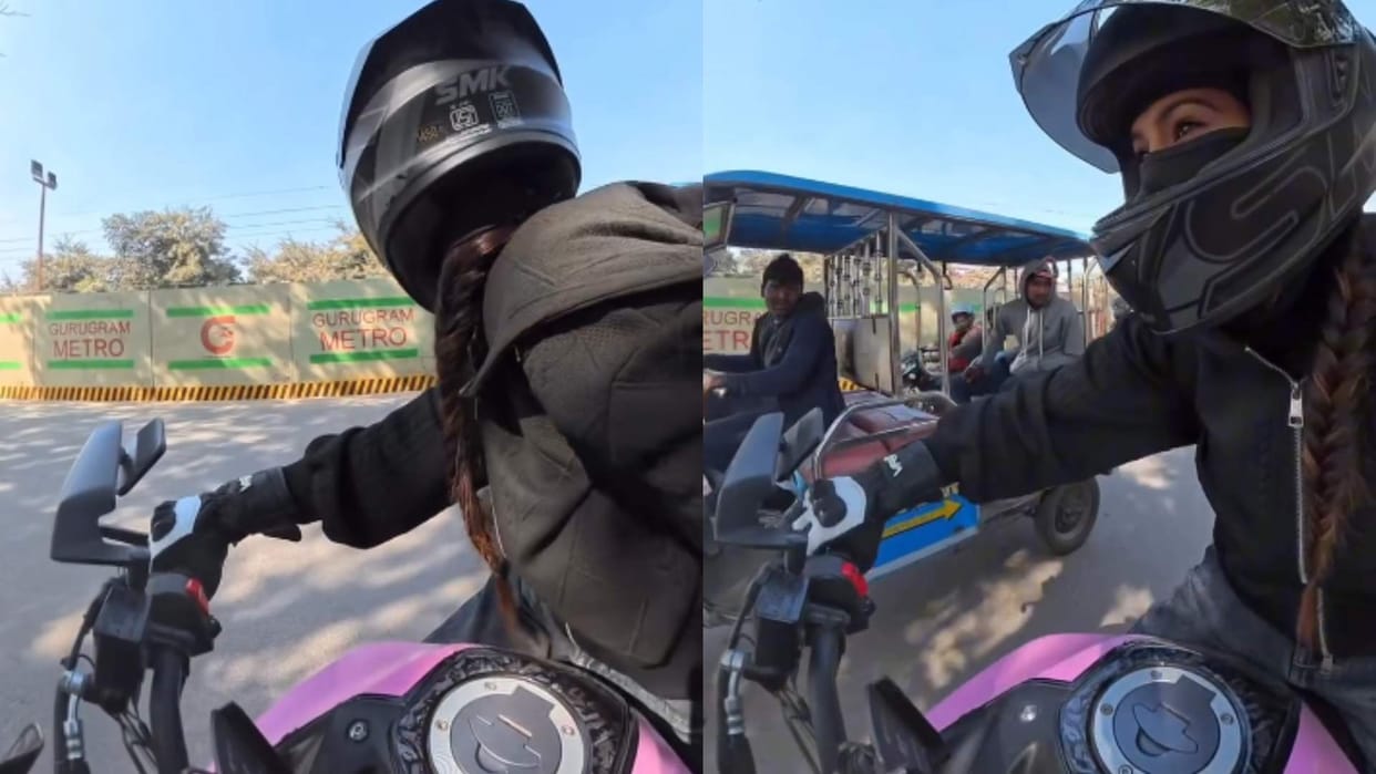 Man made lewd gestures at a woman influencer riding a bike then she slapped him repeatedly video went viral