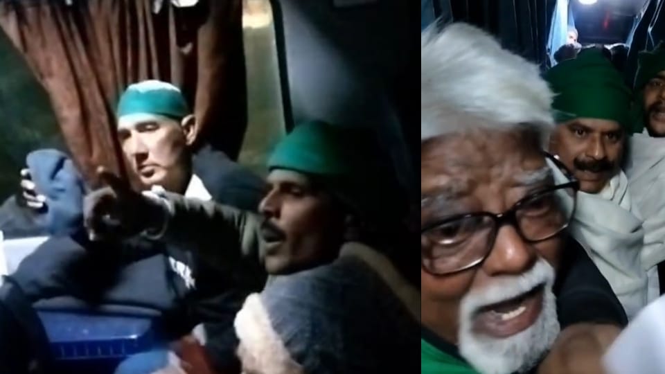 Members of farmers organization occupied AC coach lit beedis and drank liquor