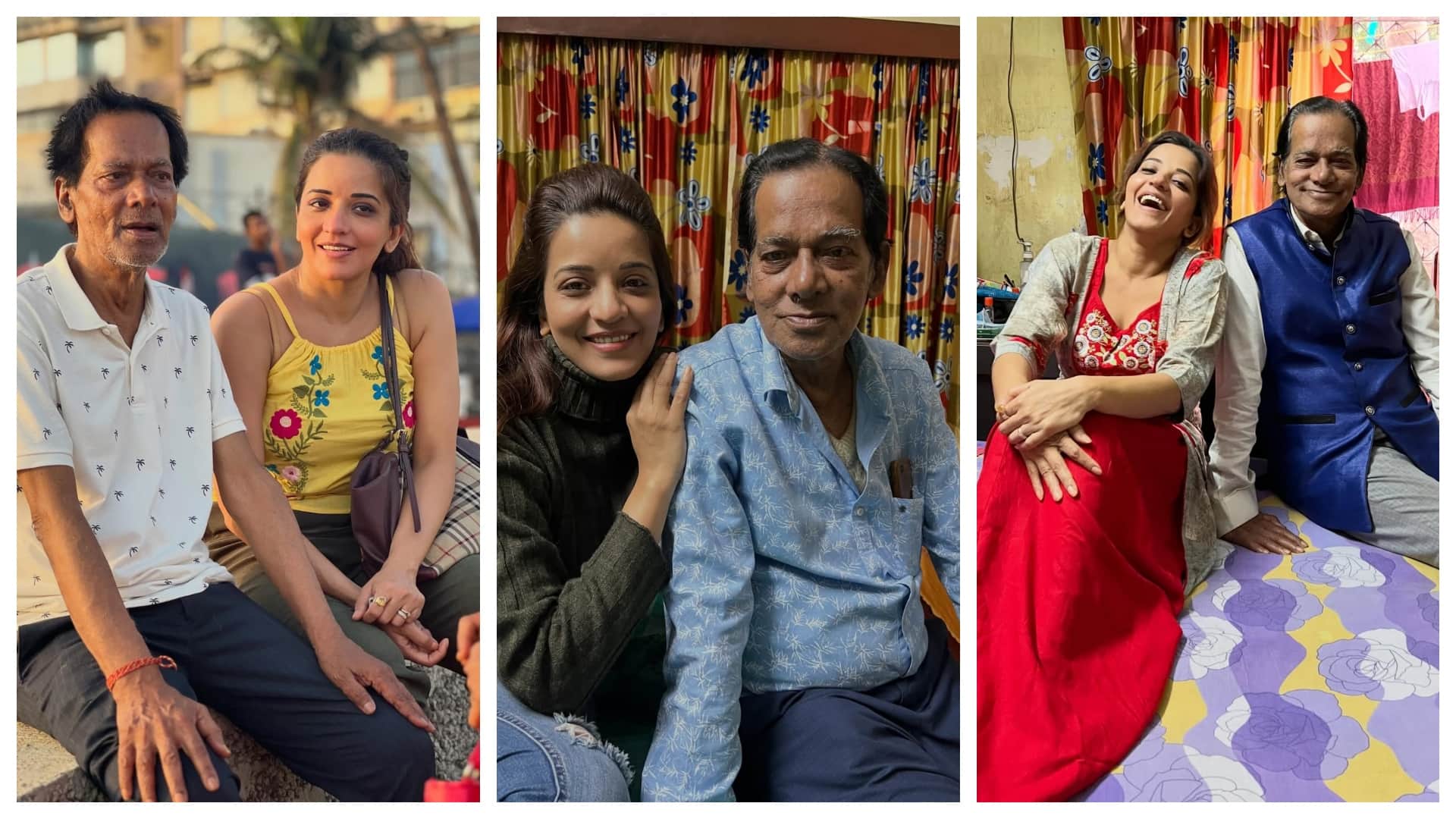 पिता के साथ मोनालिसा