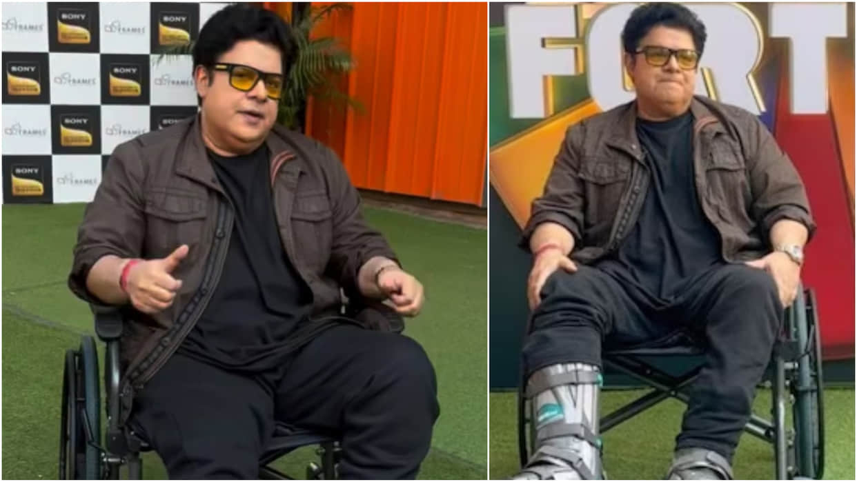 Sajid Khan Reach On The Set Of Akshay Kumar Reality Show Wheel Of Fortune On Wheelchair After Accident