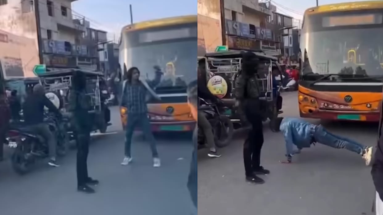 Agra Guys Stop Bus To Do Push Ups On Road Up Police Take Action And Says Reel Ka Shauk Real Ka Chalan