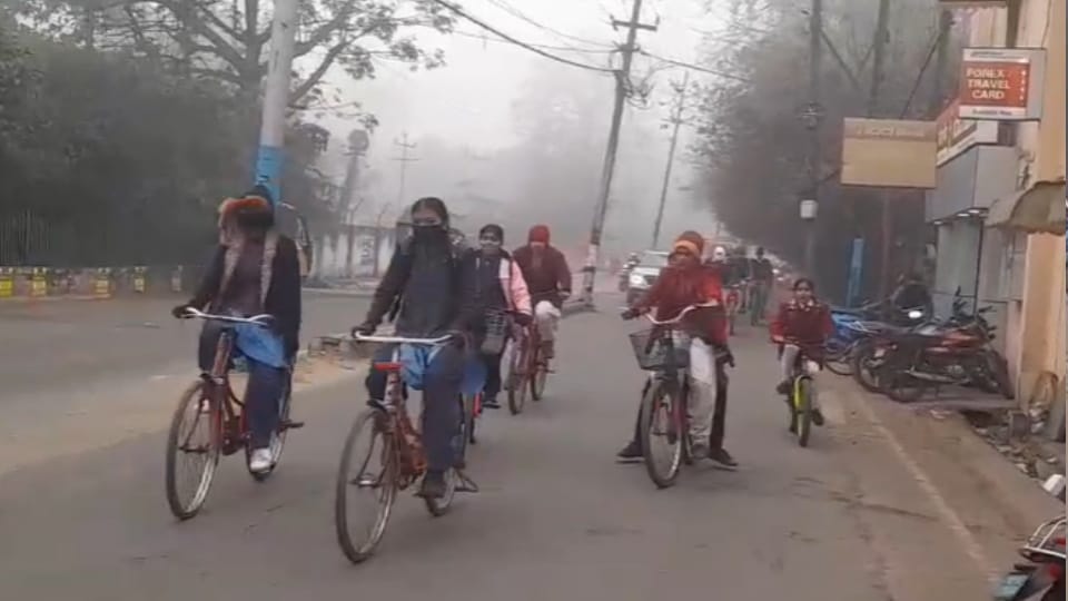 Meerut: Schools Reopen Till Class 9 in Meerut, Students Reach Schools Amid Dense Fog