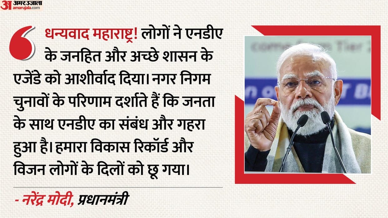Maharashtra Civic Elections: PM Narendra Modi Thanks NDA Victory and other leaders