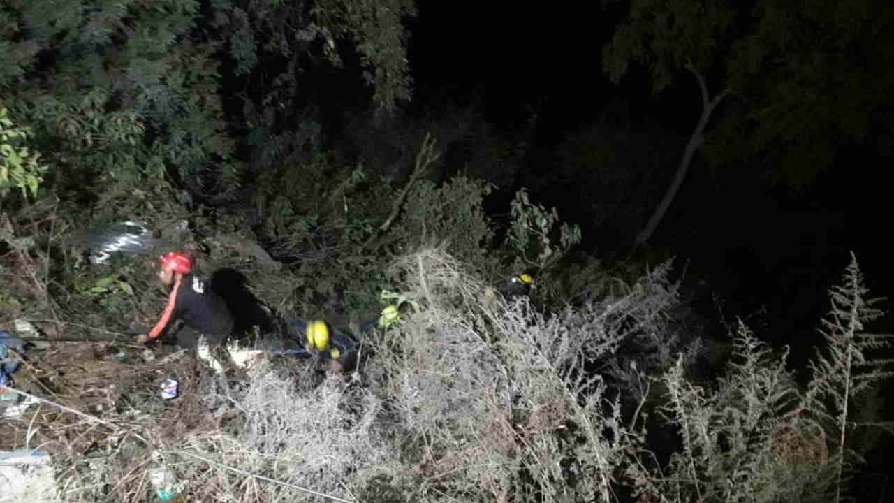 वाहन खाई में गिरा