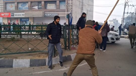 Youths expressed anger over the BSF recruitment notification, blocking roads and being chased away by police.