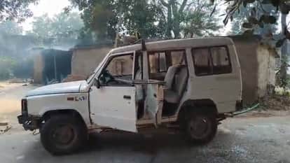 Angry villagers vandalized Naib Tehsildar vehicle after woman died in medical college in Sultanpur