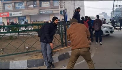 Youths expressed anger over the BSF recruitment notification, blocking roads and being chased away by police.
