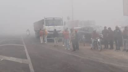 Dense fog causes chaos in Amroha; more than 50 vehicles, including roadways bus, involved in collisions