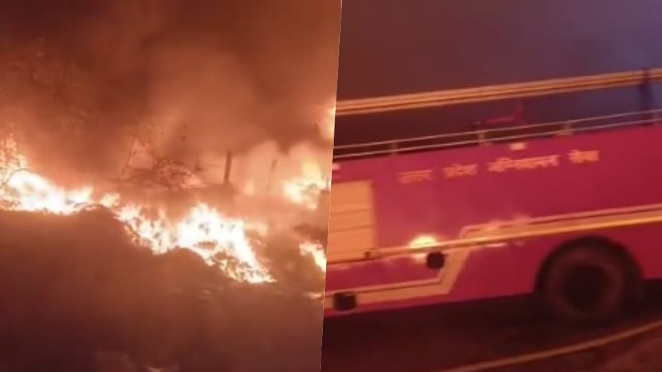 A massive fire broke out in a scrap warehouse in Greater Noida