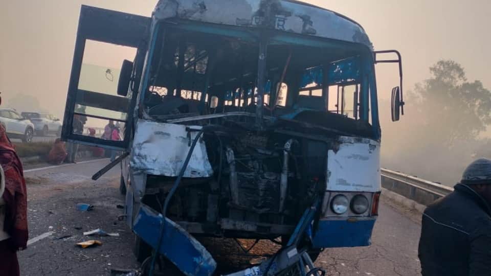 PRTC bus and several other vehicles collided in Rajpura many injured