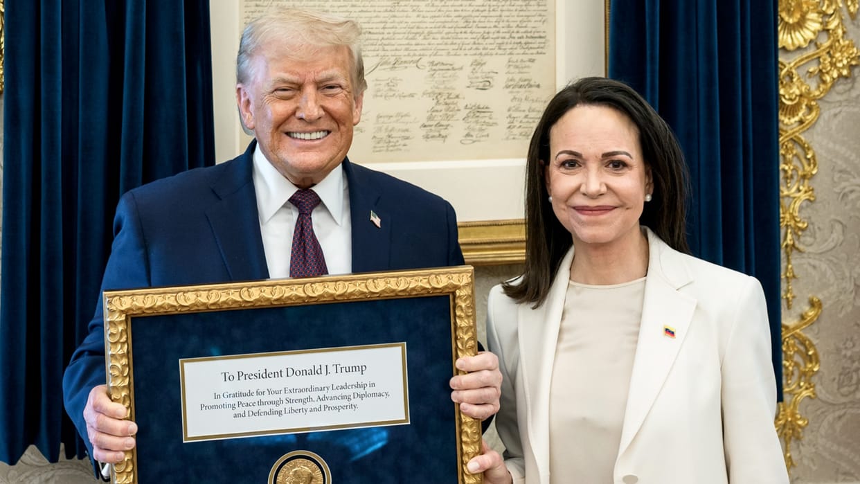 Nobel Foundation says Prizes cannot be symbolically passed on, after Machado presents medal to Trump
