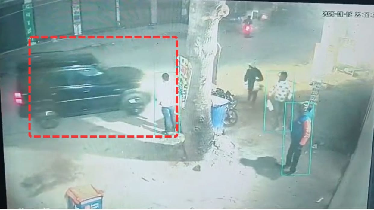 CCTV video of delivery boy being crushed by Scorpio in gurugram