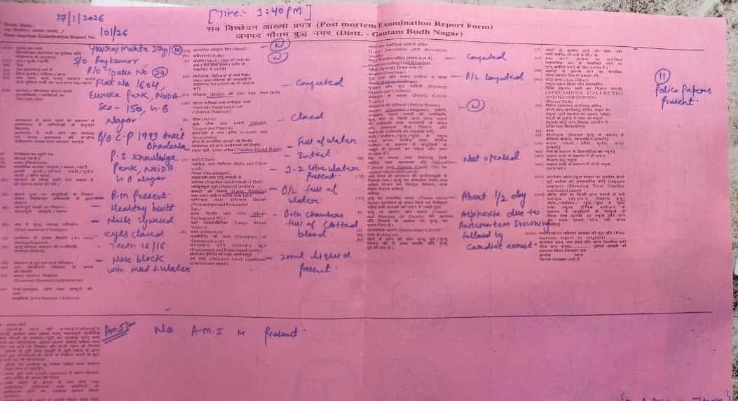 Postmortem report of Noida software engineer Yuvrajs death found suffocation was the cause