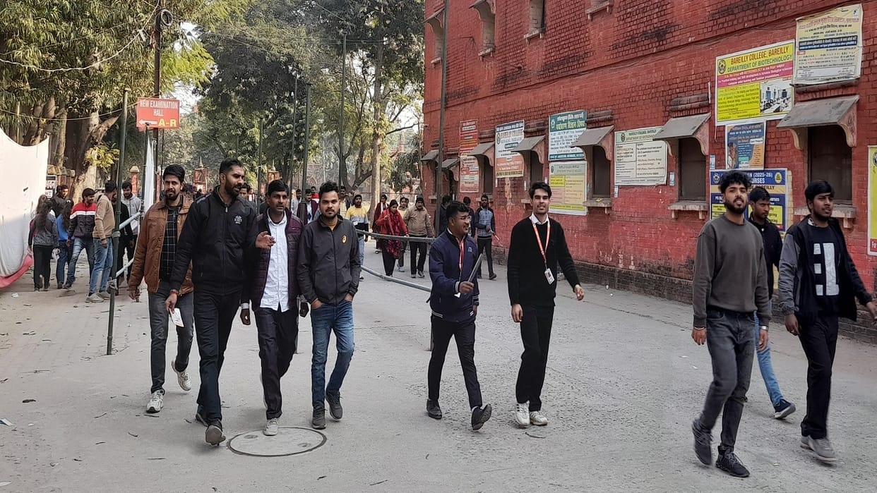 examination system at Bareilly College was disrupted due to the late arrival of invigilators