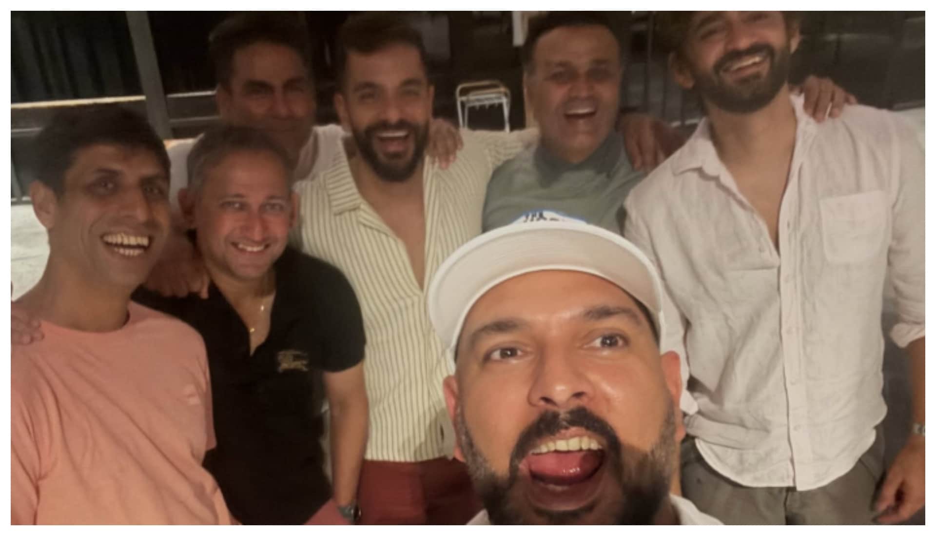 Yuvraj Agarkar Sehwag Mohammad Kaif Ashish Nehra 2000s Cricketers Gang Reunion Photos